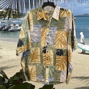 Tropical Print Casual Button Down Shirt